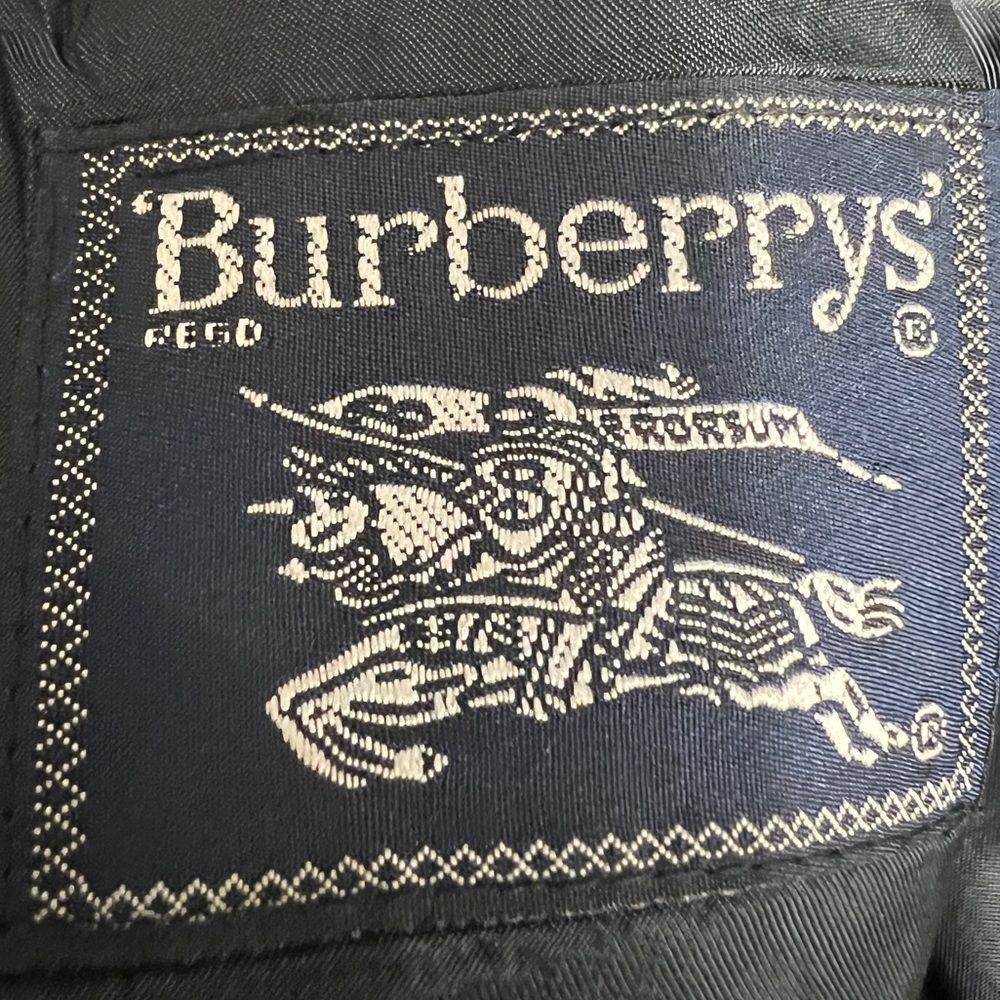 VTG BURBERRYS SPORTS SILK PLAID Navy Blue Blazer Sport Coat Jacket 38/40R - Picture 5 of 8